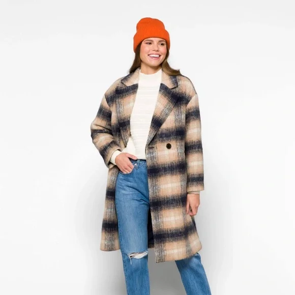 Plaid Madewell Cocoon Coat Grey Estate Cocoon Coat By Madewell